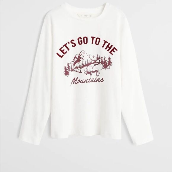 Mango boys Velvet message printed long sleeve t-shirt size 9 - Picture 3 of 10